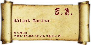 Bálint Marina névjegykártya