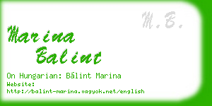 marina balint business card