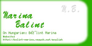marina balint business card